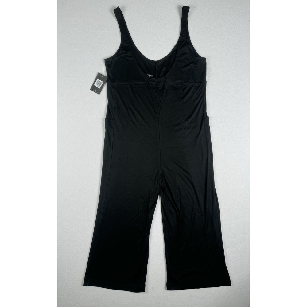 Hurley Womens Rib Jumpsuit Black CQ2518 010 Size XL Wide Leg Sleeveless Romper - Picture 4 of 4